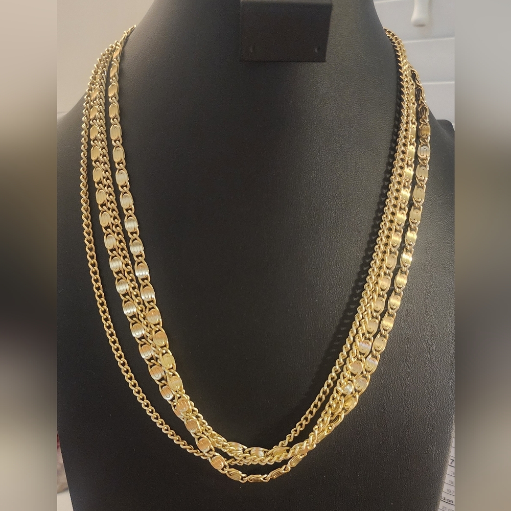 Sara Cov Elegant‎ Gold Tone Layered Necklace
